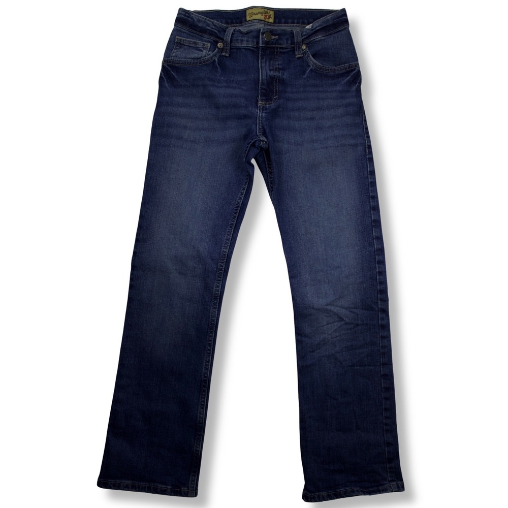 Wrangler 20X Straight Leg Jeans Dark Wash Denim Western Casual Boys Size 14 Blue
